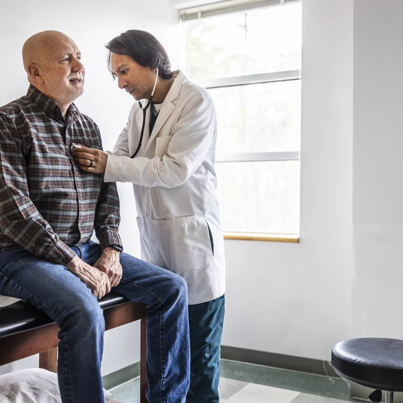 older man at the doctor
