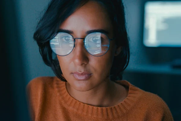 Woman working on AI project