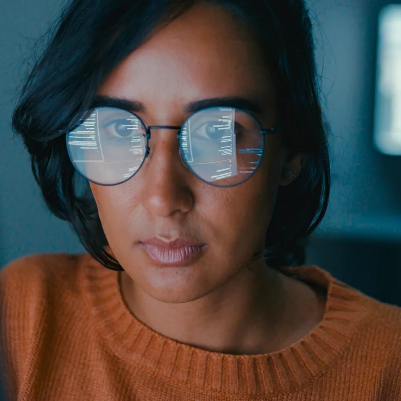 Woman working on AI project
